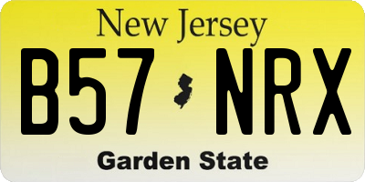 NJ license plate B57NRX
