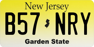 NJ license plate B57NRY