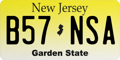 NJ license plate B57NSA