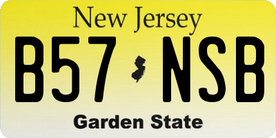 NJ license plate B57NSB