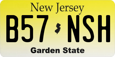 NJ license plate B57NSH