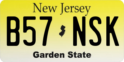 NJ license plate B57NSK