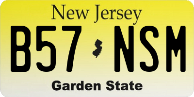 NJ license plate B57NSM