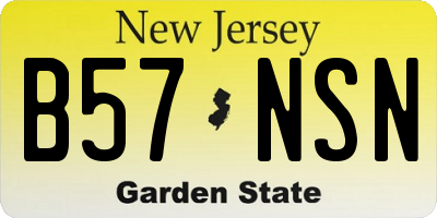 NJ license plate B57NSN