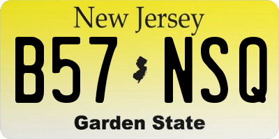 NJ license plate B57NSQ