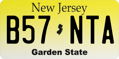 NJ license plate B57NTA