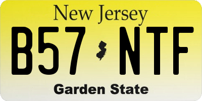 NJ license plate B57NTF
