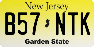 NJ license plate B57NTK