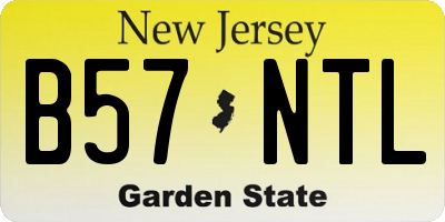 NJ license plate B57NTL
