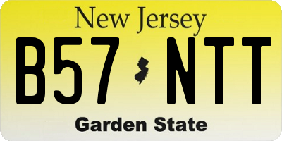 NJ license plate B57NTT