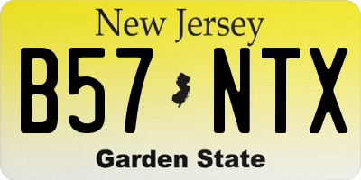 NJ license plate B57NTX