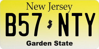 NJ license plate B57NTY