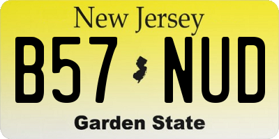 NJ license plate B57NUD