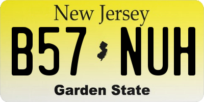 NJ license plate B57NUH