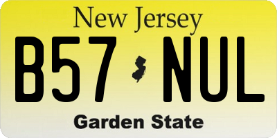 NJ license plate B57NUL