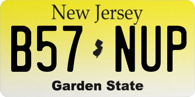 NJ license plate B57NUP