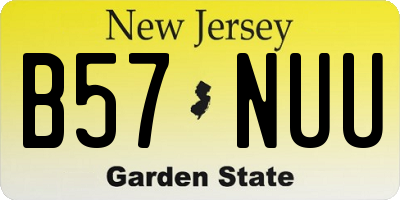 NJ license plate B57NUU