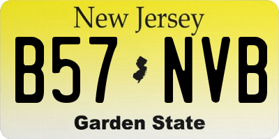 NJ license plate B57NVB