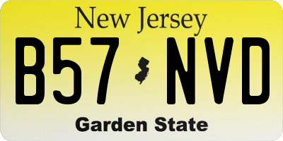 NJ license plate B57NVD