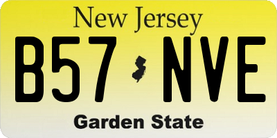 NJ license plate B57NVE