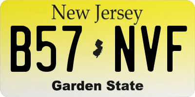 NJ license plate B57NVF