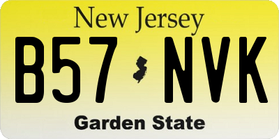 NJ license plate B57NVK