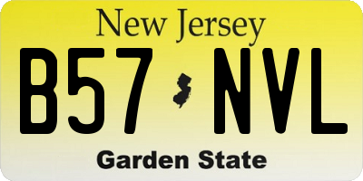 NJ license plate B57NVL