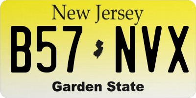 NJ license plate B57NVX
