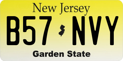 NJ license plate B57NVY