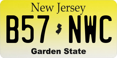 NJ license plate B57NWC
