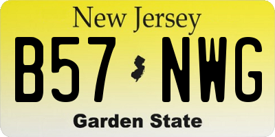 NJ license plate B57NWG
