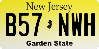 NJ license plate B57NWH