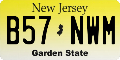 NJ license plate B57NWM