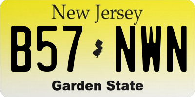 NJ license plate B57NWN