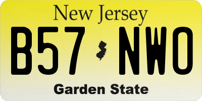 NJ license plate B57NWO