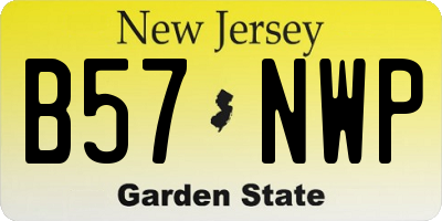 NJ license plate B57NWP