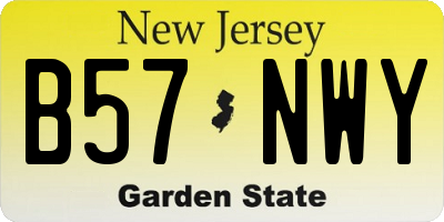 NJ license plate B57NWY