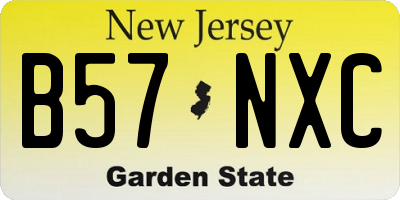NJ license plate B57NXC