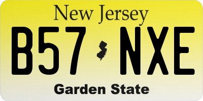NJ license plate B57NXE