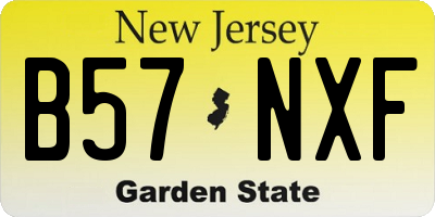NJ license plate B57NXF