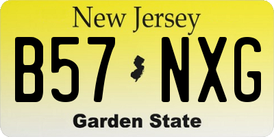 NJ license plate B57NXG