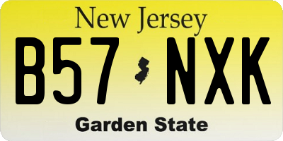 NJ license plate B57NXK