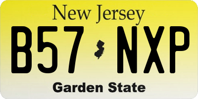 NJ license plate B57NXP