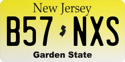 NJ license plate B57NXS