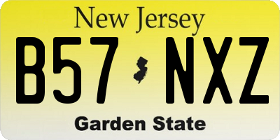 NJ license plate B57NXZ