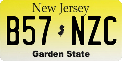 NJ license plate B57NZC