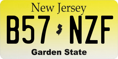 NJ license plate B57NZF