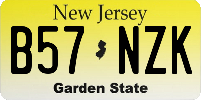 NJ license plate B57NZK