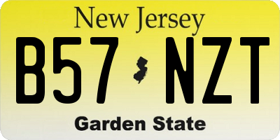 NJ license plate B57NZT