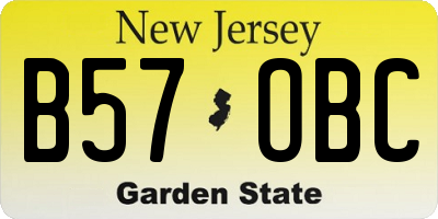 NJ license plate B57OBC